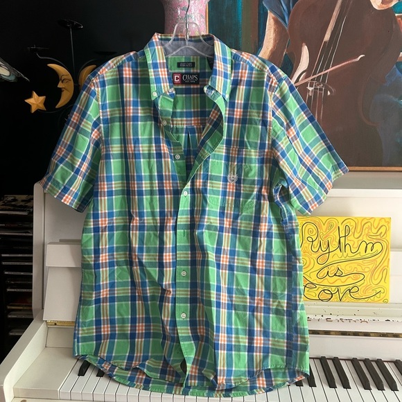 Chaps Multicolor Plaid Button-Down Shirt M - Picture 12 of 16